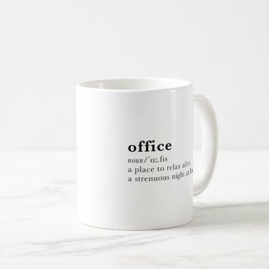 Mug bureau - définition du dictionnaire (Devant droit)