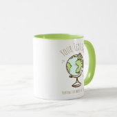 Mug Bureau Globe. Professeur de géographie. Modèle cad (Devant droit)