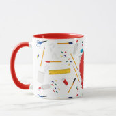 Mug Bureau scolaire et artisanat Fournitures Motif Mon (Gauche)