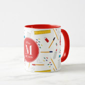 Mug Bureau scolaire et artisanat Fournitures Motif Mon (Devant droit)