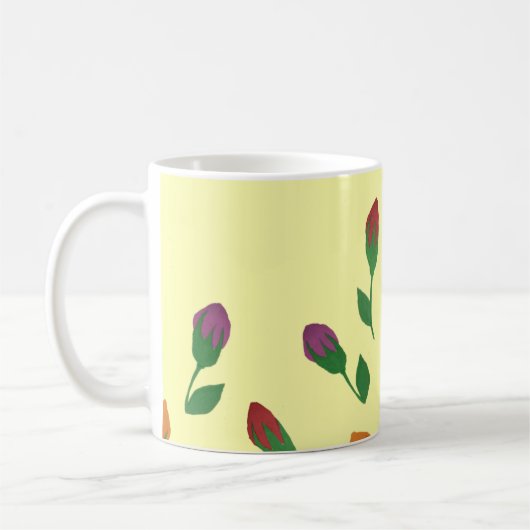 Mug Bureaux Roses colorés en Jaune (Gauche)