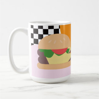 Mug Burger Bold à carreaux rose orange noir