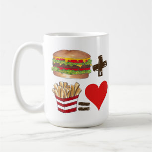 Mug Burger d'appariement de nourriture classique + Fri
