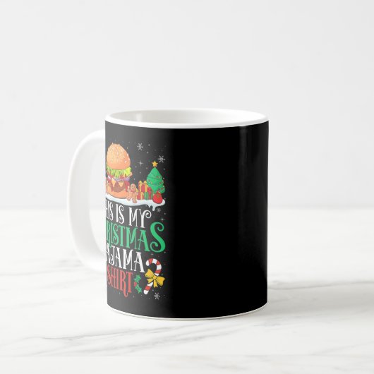 Mug Burger Noël Pyjama Chemise Burger Lover Xmas Pa (Devant gauche)