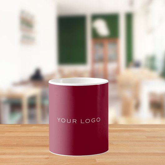 Mug Burgundy business logo rectangular