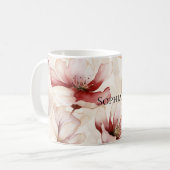 Mug Burgundy Cream Lavande Floral Shower de Mariage (Devant gauche)