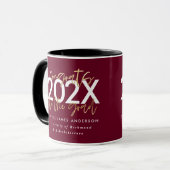 Mug burgundy et or écriture moderne design gran (Devant gauche)