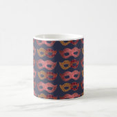 Mug Burgundy Masquerade Masks Pattern (Centre)