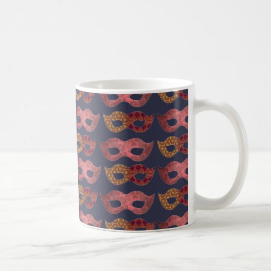 Mug Burgundy Masquerade Masks Pattern (Droite)