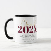 Mug Burgundy or graduation élégant script moderne (Gauche)