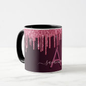 Mug Burgundy parties scintillant goutte script monogra (Devant gauche)