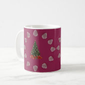 Mug Burgundy thème de Noël motifs or (Devant gauche)