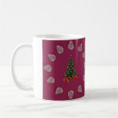 Mug Burgundy thème de Noël motifs or (Gauche)