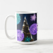 Mug Burj Khalifa avec des fleurs lumineuses Dubaï Émir (Gauche)