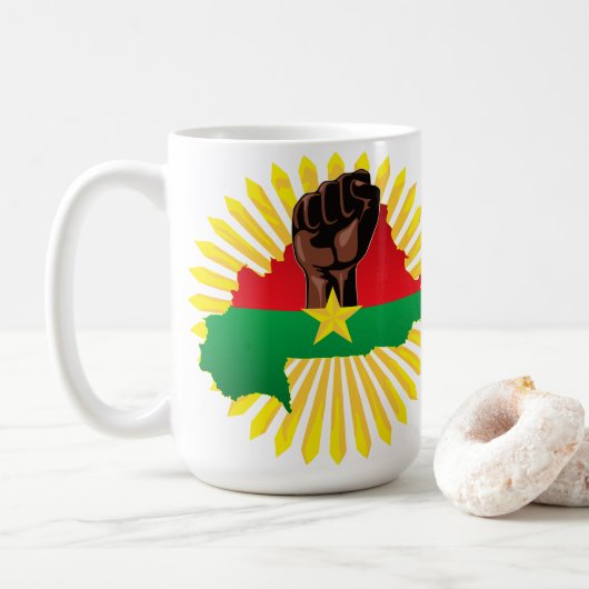 Mug Burkina Faso Carte, drapeau et première révolution (Avec donut)