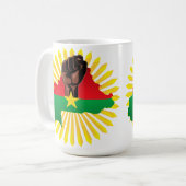 Mug Burkina Faso Carte, drapeau et première révolution (Devant gauche)