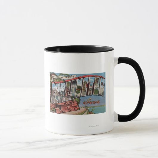 Mug Burlington, Iowa - Scènes de grandes lettres (Droite)