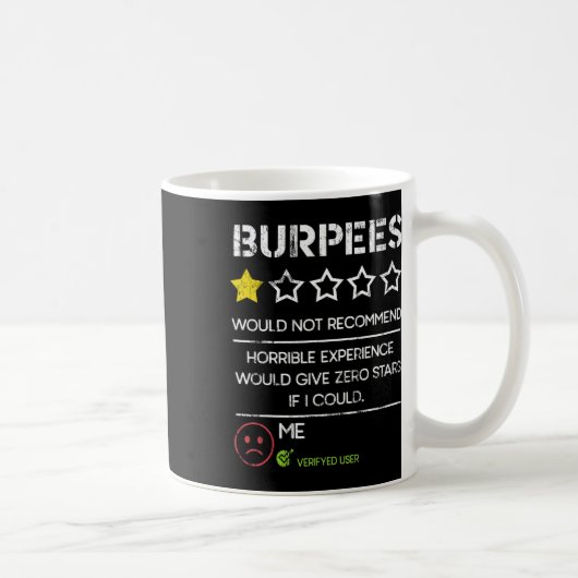 Mug Burpees Ne Recommanderaient Pas Zéro Étoile Drôle  (Droite)