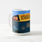 Mug Bus scolaire avec lumières ambrées et rouges (Devant gauche)