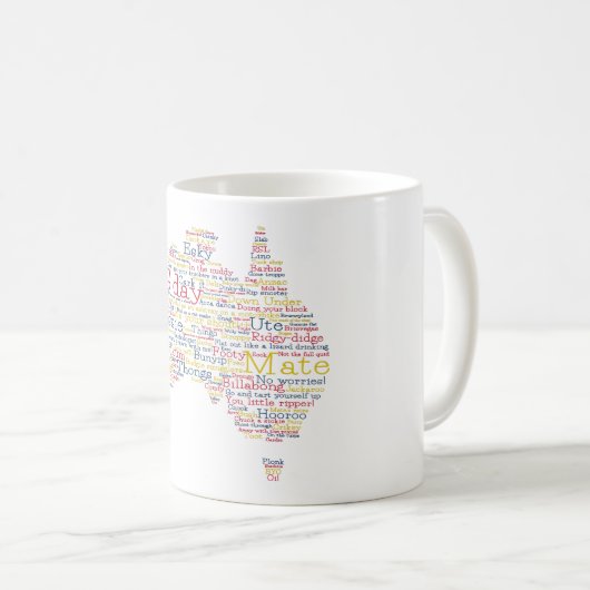 Mug Bushfire Special Edition Aussie Slang Map (Devant droit)