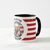Mug Buste d'aigle américain sur fond de drapeau améric (Devant droit)