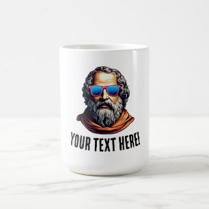 Mug Buste de philosophe rétro - Texte personnalisé
