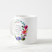 Mug Buts Motivation inspirationnelle Dit Floral (Devant gauche)