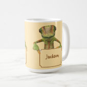 Mug Butter Yellow with Multi-colored Patterned Lizard (Devant droit)
