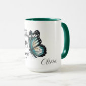 Mug Butterfly Design with Empowering Self-Worth Quote (Devant droit)