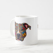 Mug Butterfly Kaleidoscope Pitbull Portrait -Bully Mom (Devant gauche)