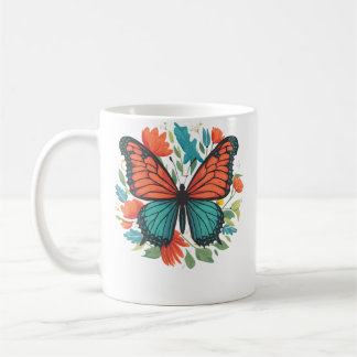 Mug Butterfly With Flowers Cool Floral Nature Lover Ga