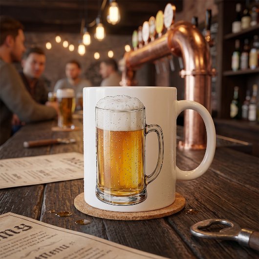 Mug Buveur de bière froide mousseuse