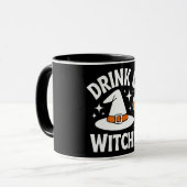 Mug Buvez Jusqu'à La Fin Sorcières Drôle Halloween (Devant gauche)