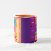 Mug Buvez votre logo café sur le design rose orange bl (Centre)