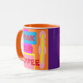 Mug Buvez votre logo café sur le design rose orange bl (Devant gauche)