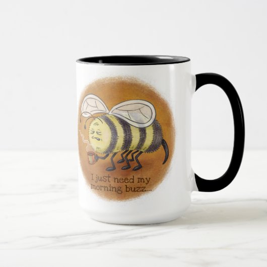 Mug Buzz du matin des abeilles endormies avec poignée (Droite)