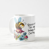Mug Buzzz Off, abeille et fleurs (Devant gauche)