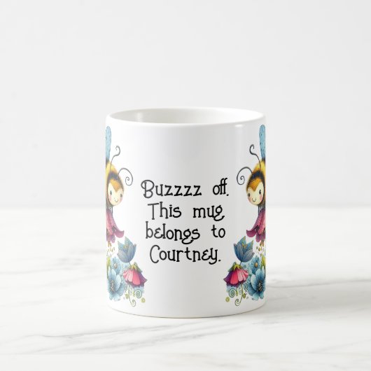 Mug Buzzz Off, abeille et fleurs (Centre)