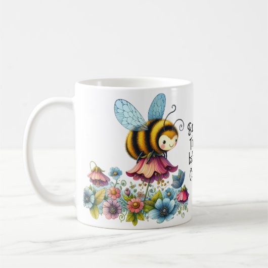 Mug Buzzz Off, abeille et fleurs (Gauche)