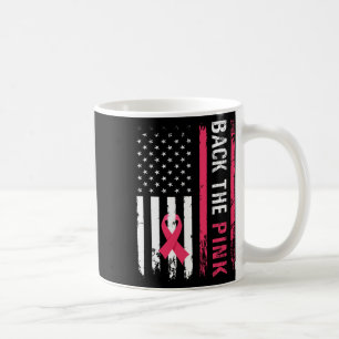 Mug Byck Pink Ribbon American Flag Cancer du sein A