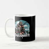 Mug Byssquatch! Drôle de pêche en plein air Rétro Pêch (Gauche)