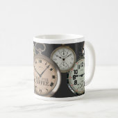 Mug c1900 POCKET WATCH THEME 'TIME FOR COFFEE' (Devant droit)