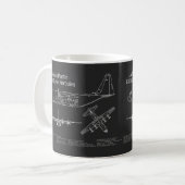 Mug C-130 Hercules - Plan directeur de l'avion PD (Devant gauche)