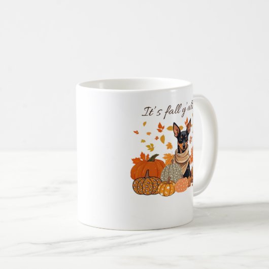 Mug C’est l’automne Y’all - Pinscher miniature avec Ci (Devant droit)