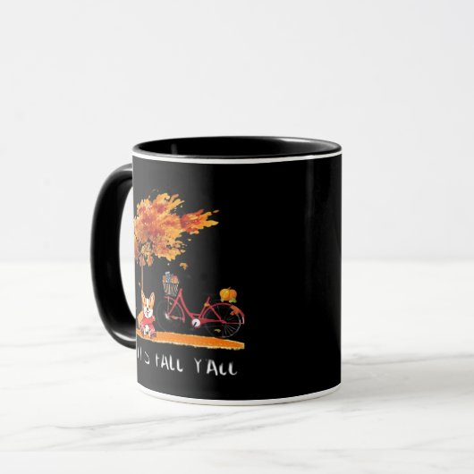 Mug C’est le costume automne Y’all Dachshund Automne (Devant gauche)