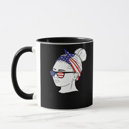 Mug C’est le drapeau de Fall Y’all Messy Bun Women USA (Gauche)