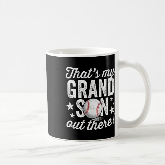 Mug Ça39s Mon Petit-Fils Là-Bas Grand-Mère De Baseball (Droite)