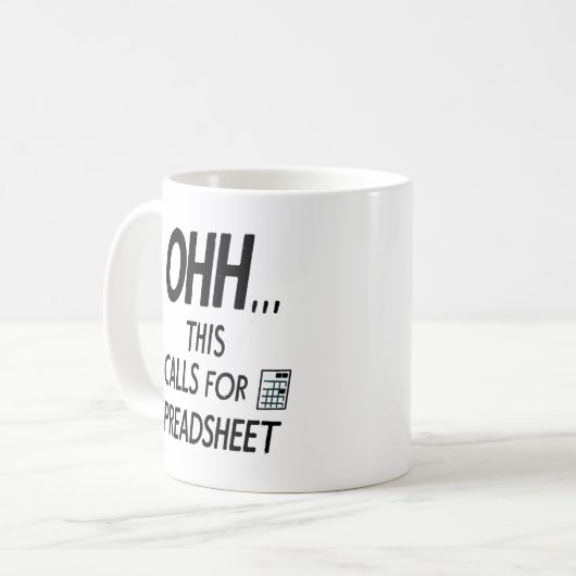 Mug Ça demande une feuille de calcul (Devant gauche)