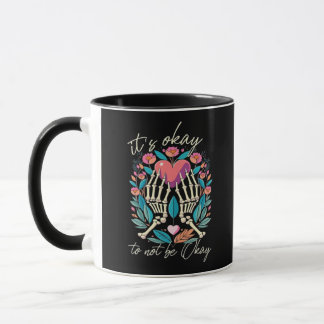 Mug Ça Ne Va Pas - Squelette Mains Avec Coeur