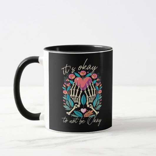 Mug Ça Ne Va Pas - Squelette Mains Avec Coeur (Gauche)